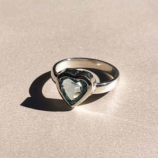 Anel de Prata Blue Heart