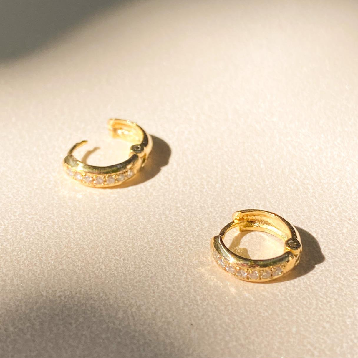 Argolas de Ouro Mini Diamantes