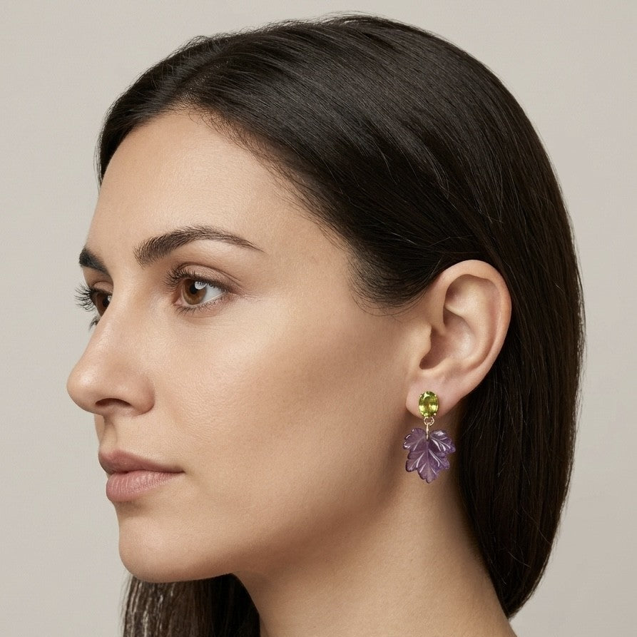Brincos de Ouro Summer Ametista