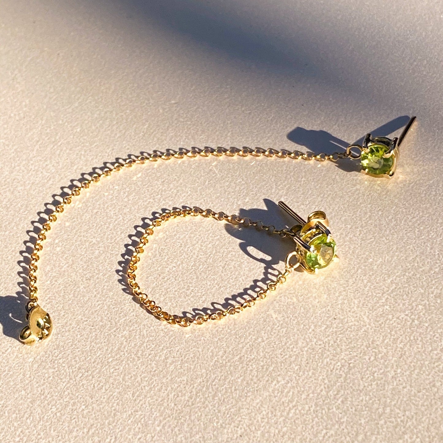 Brincos de Ouro Chain Peridoto