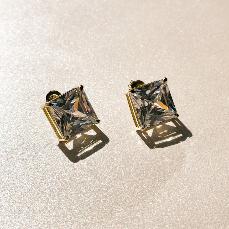 Brincos de Ouro Square Cristal