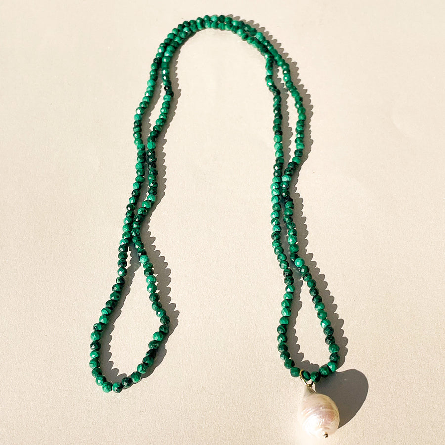 Colar Longo Little Stone + Pingente Pérola Barroca