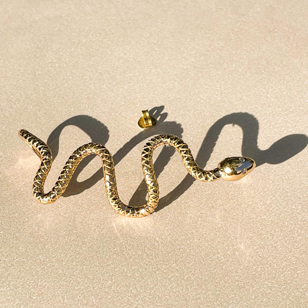 Earcuff de Ouro Snake