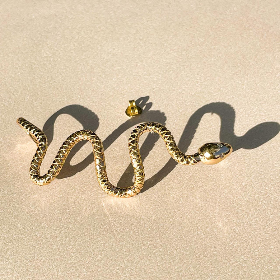 Earcuff de Ouro Snake