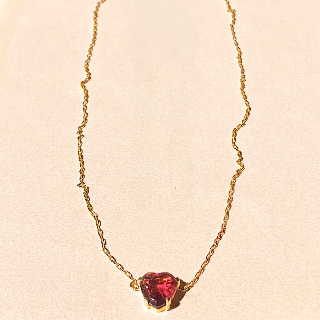 Colar de Ouro Turmalina Rosa