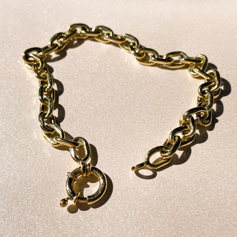 Pulseira de Ouro Elos Ovais