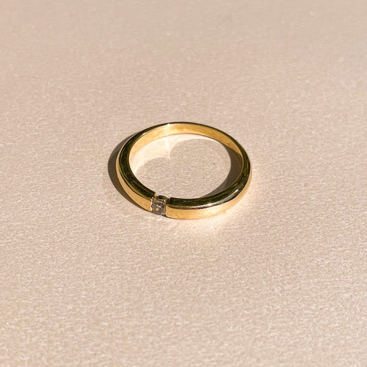 Anel Solitário de Ouro Diamante